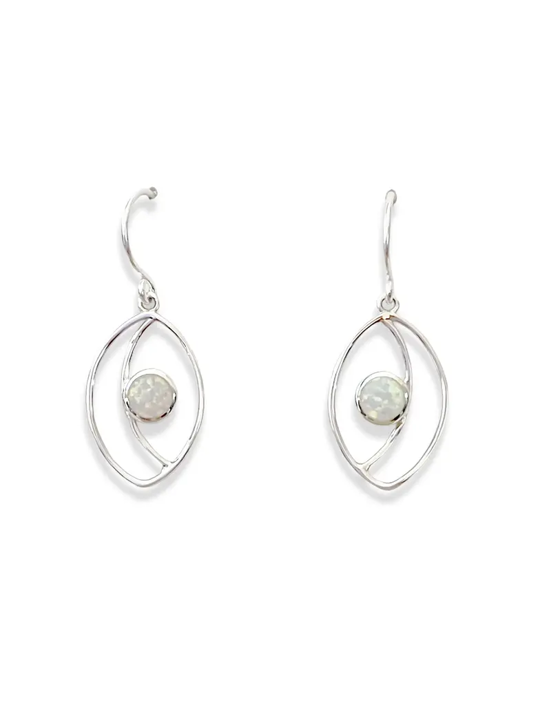 Morningflower Crescent Oval Earrings
