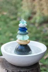 Garden Age Supply Glass Cairn Water Fountain