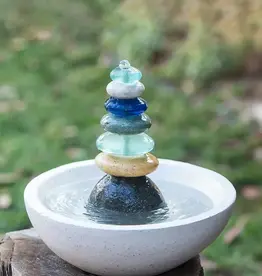 Garden Age Supply Glass Cairn Water Fountain