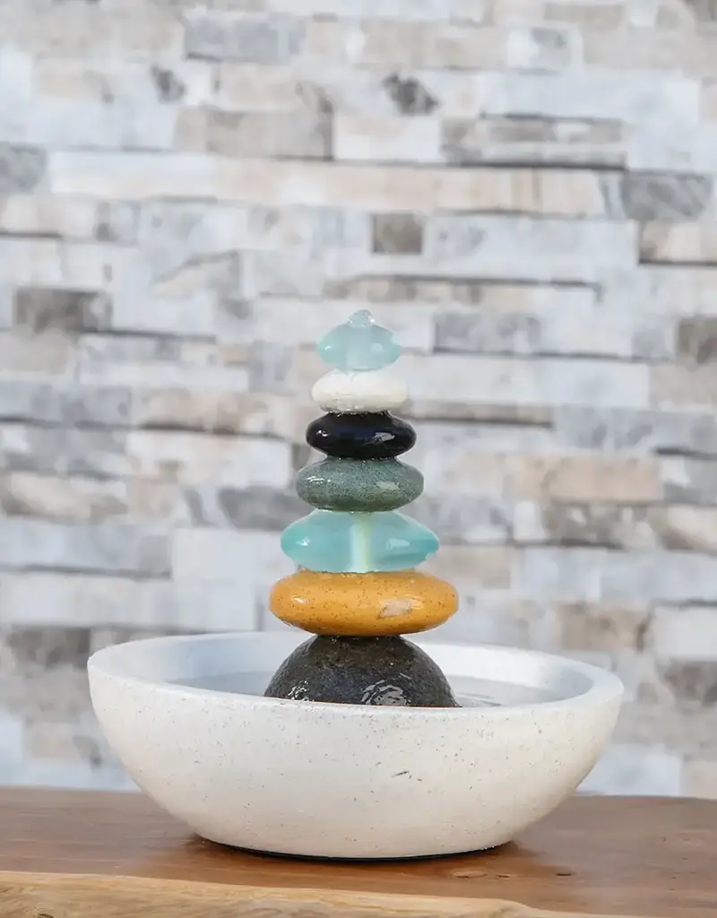 Garden Age Supply Glass Cairn Water Fountain
