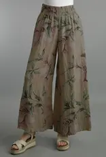 Tempo Paris Floral Linen Wide Leg Pants