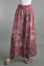 Tempo Paris Floral Linen Wide Leg Pants