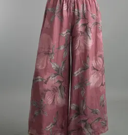 Tempo Paris Floral Linen Wide Leg Pants