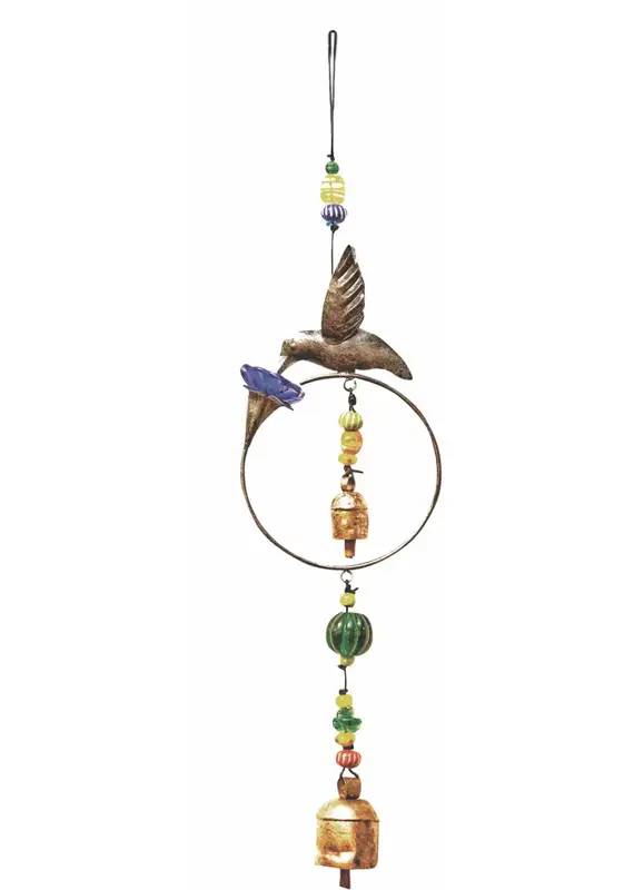 Moksha Hummingbird With Flower Chime