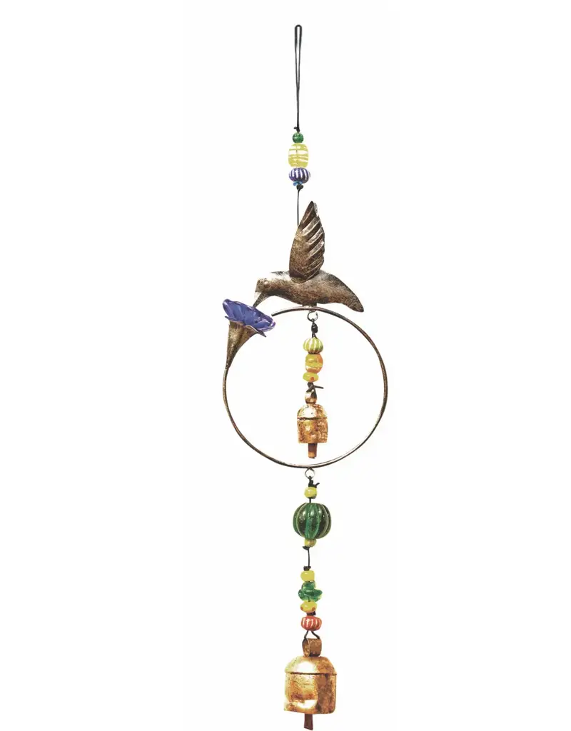 Moksha Hummingbird With Flower Chime