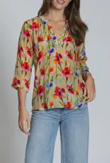 APNY 3/4 Sleeve V-Neck Tassel Top