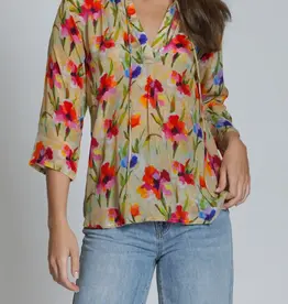 APNY 3/4 Sleeve V-Neck Tassel Top