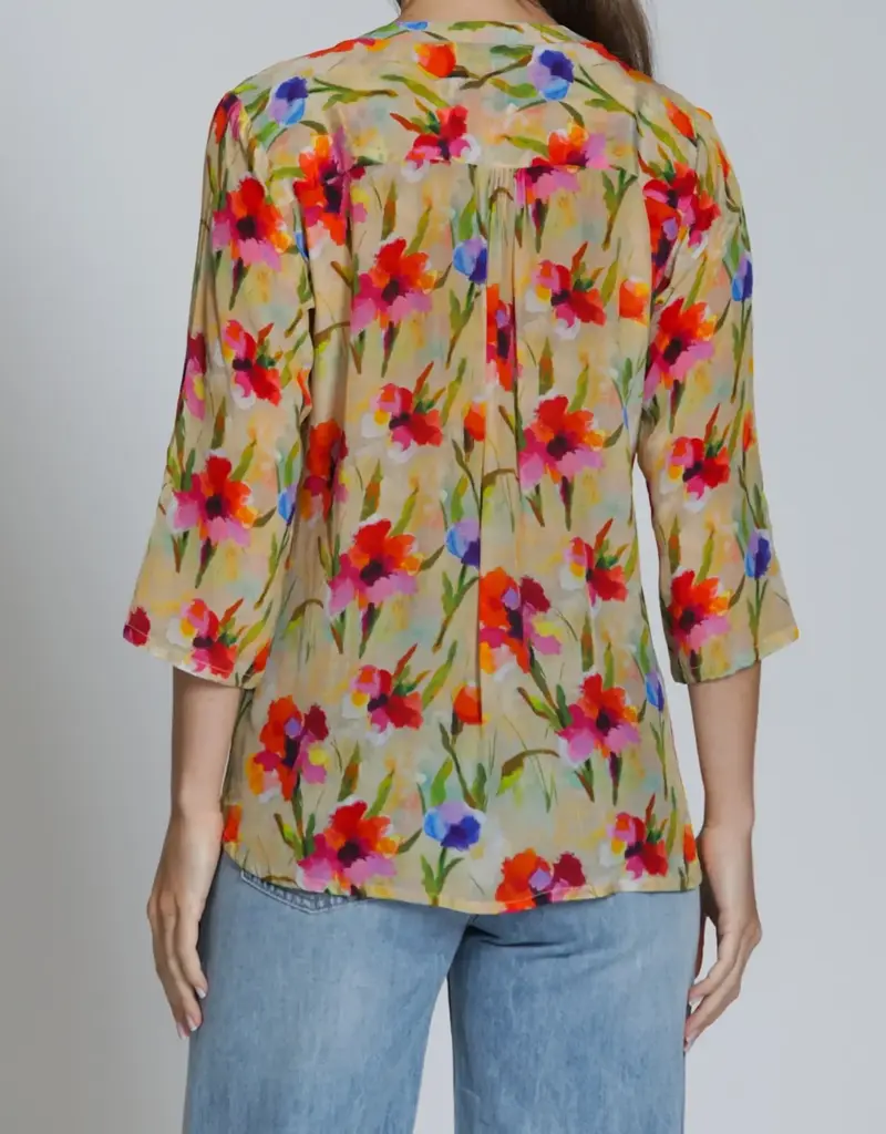 APNY 3/4 Sleeve V-Neck Tassel Top