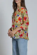 APNY 3/4 Sleeve V-Neck Tassel Top