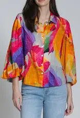 APNY Blouson Button Front Top