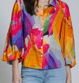 APNY Blouson Button Front Top