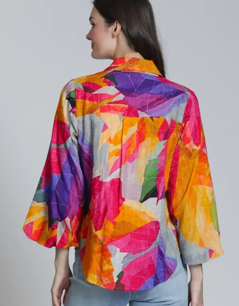 APNY Blouson Button Front Top
