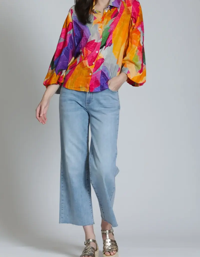 APNY Blouson Button Front Top