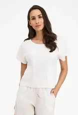 M Made In Italy Woven Linen Blend Pocket Top