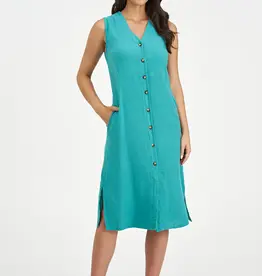 M Made In Italy Button Front Sleeveless Dress
