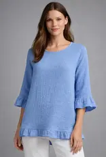 Toofan Ruffle Trim Button Back Top