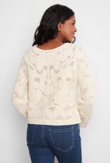 Charlie B Long Sleeve Crochet Reversible Cardigan