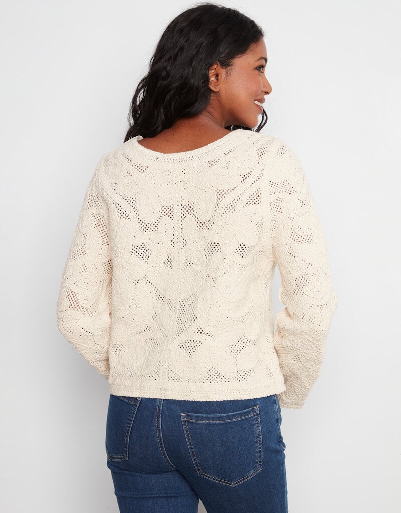 Charlie B Long Sleeve Crochet Reversible Cardigan