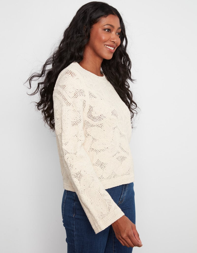 Charlie B Long Sleeve Crochet Reversible Cardigan