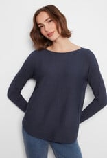 Charlie B Boat Neck Sweater With Pockets And Eyelets Detail