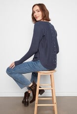 Charlie B Boat Neck Sweater With Pockets And Eyelets Detail
