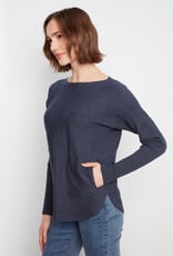 Charlie B Boat Neck Sweater With Pockets And Eyelets Detail