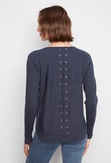 Charlie B Boat Neck Sweater With Pockets And Eyelets Detail