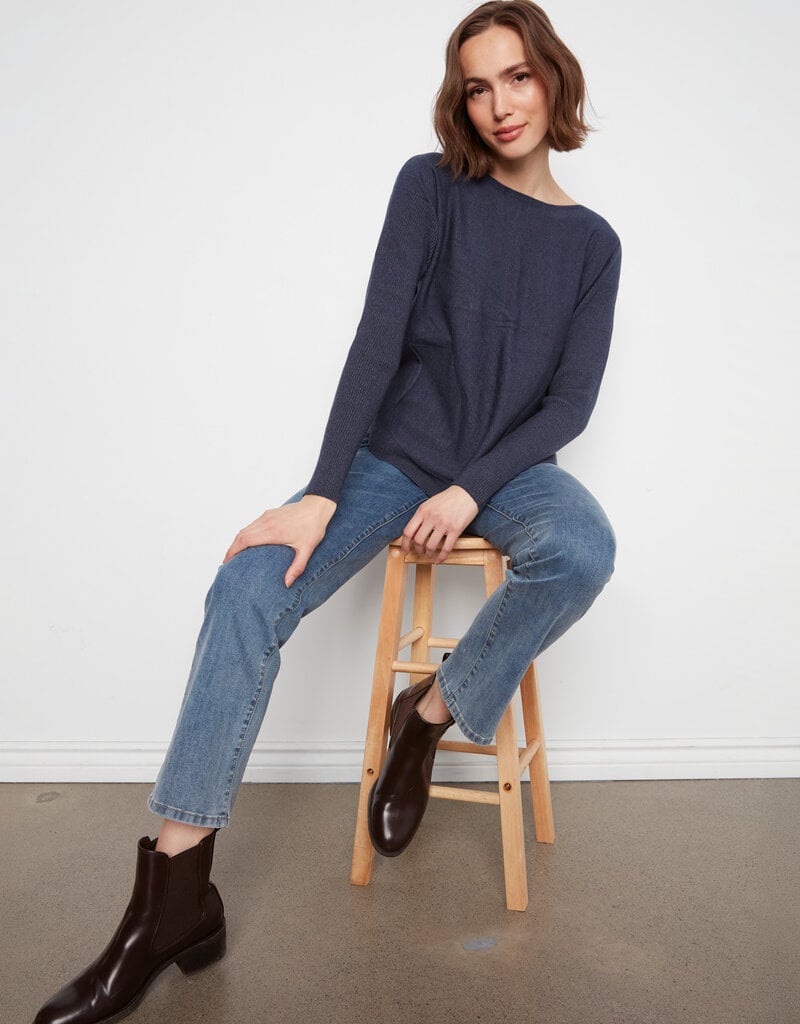 Charlie B Boat Neck Sweater With Pockets And Eyelets Detail