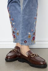 Charlie B Slim Leg Embroidered Denim Pants