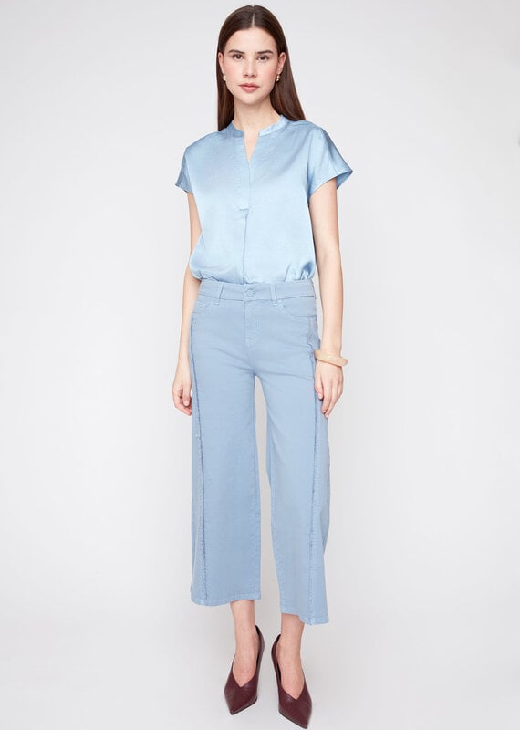 Renuar Wide Leg Cropped Woven Pant