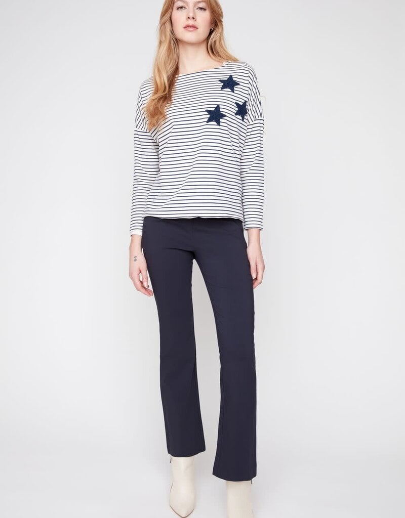 Renuar Yarn Dye Stars & Stripes Knit Top
