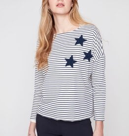 Renuar Yarn Dye Stars & Stripes Knit Top