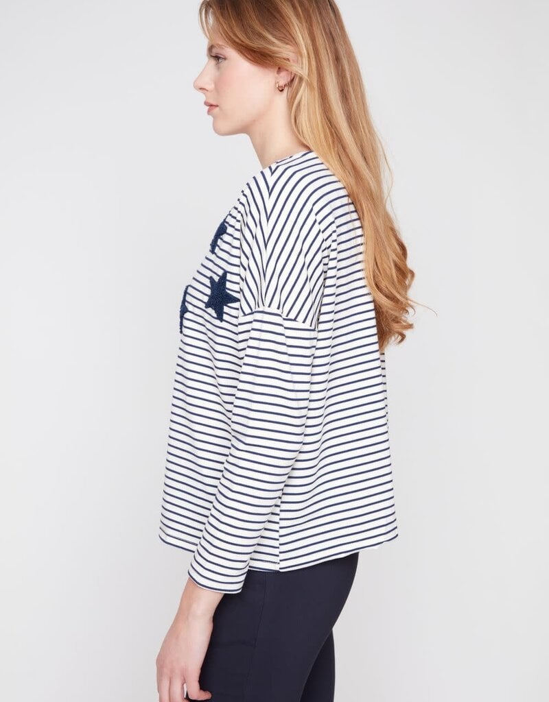 Renuar Yarn Dye Stars & Stripes Knit Top