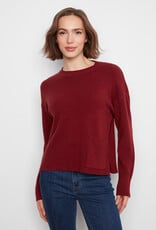 Charlie B Crew Neck Drop Shoulder Cropped Sweater With Pocket