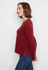 Charlie B Crew Neck Drop Shoulder Cropped Sweater With Pocket
