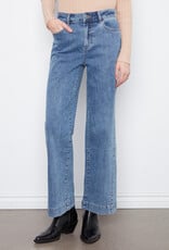 Charlie B Wide Leg Stretch Denim Pants With Side Panel