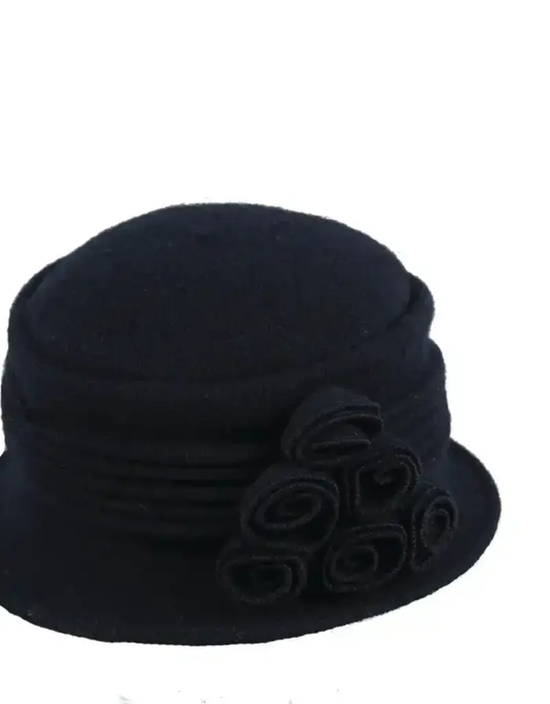 Jeanne Simmons Boiled Wool Ribbed Cloche Hat