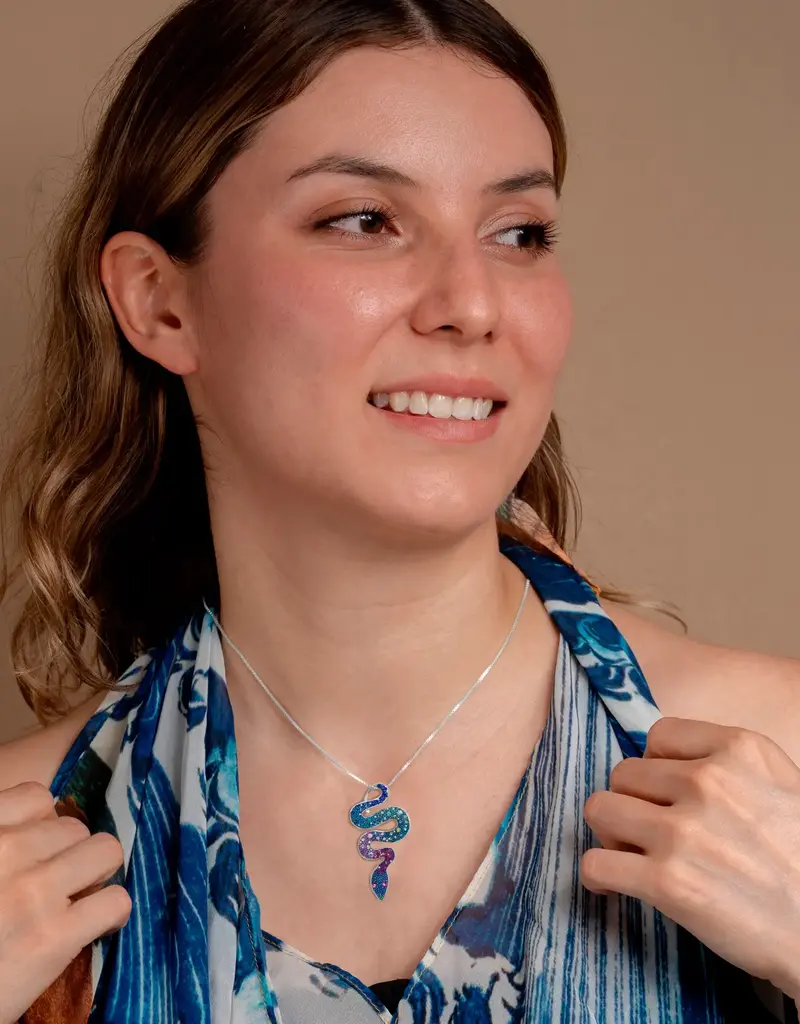 Mosaico Large Twisting Serpenti Pendant