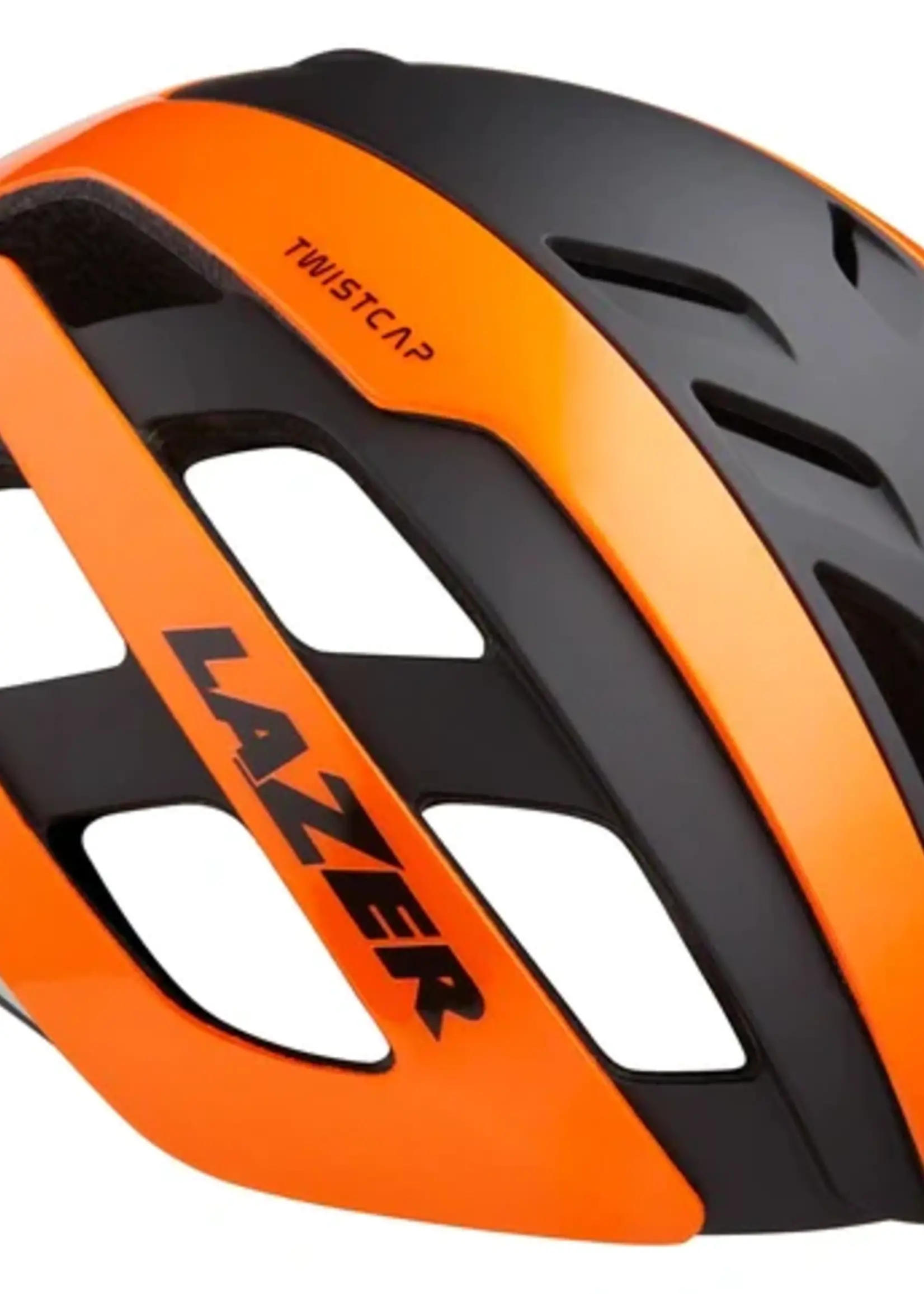 LAZER CASCO ROAD CENTURY NARANJA NEGRO FLASH + LED TALLA M