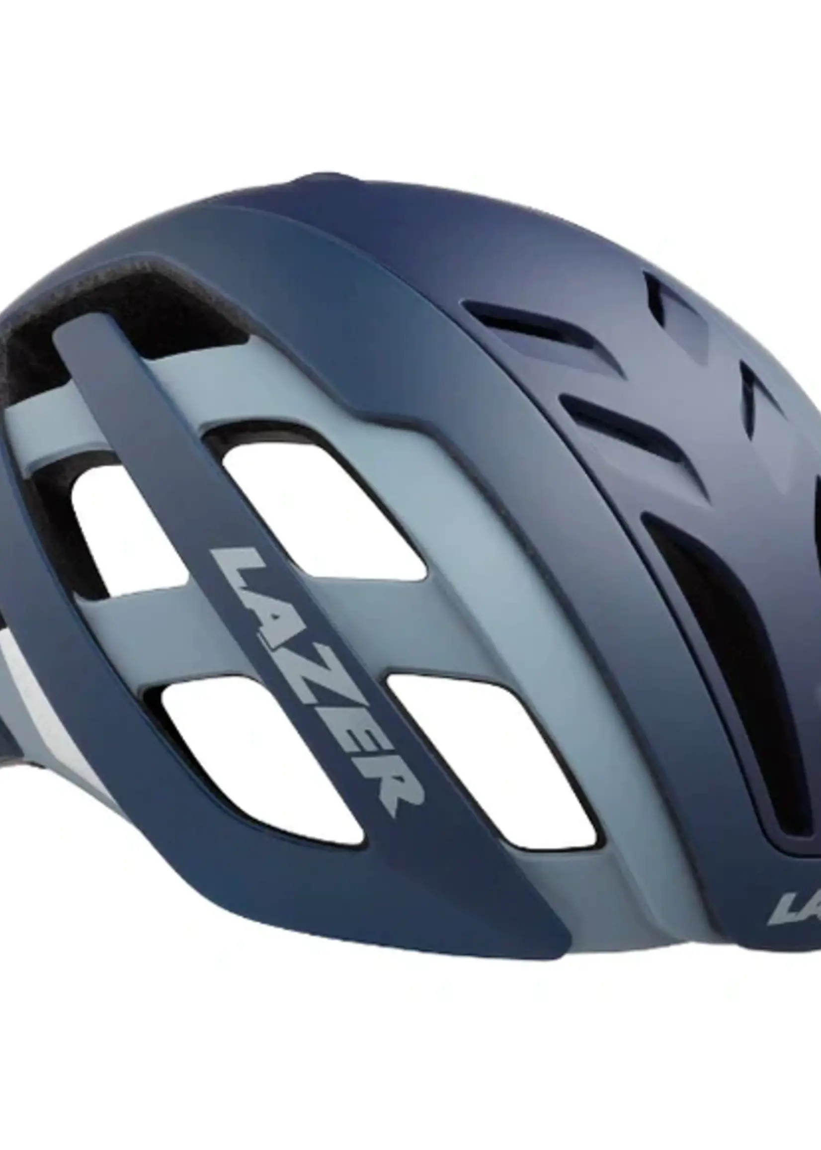LAZER CASCO ROAD CENTURY AZUL GRIS MATE + LED TALLA L