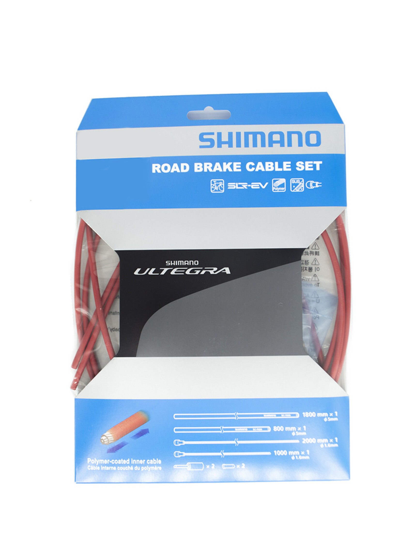 Shimano JUEGO CABLES FRENO POLIMERO.FORROS RUTA RJO