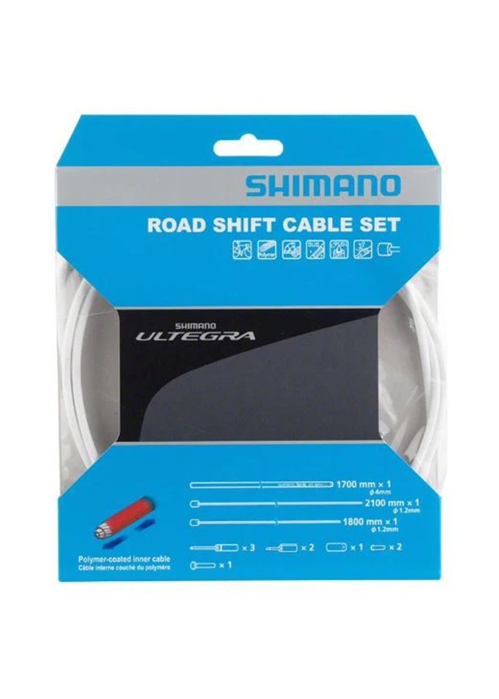 Shimano JUEGO CABLES FRENO POLIMERO/FORROS RUTA BLANCOS