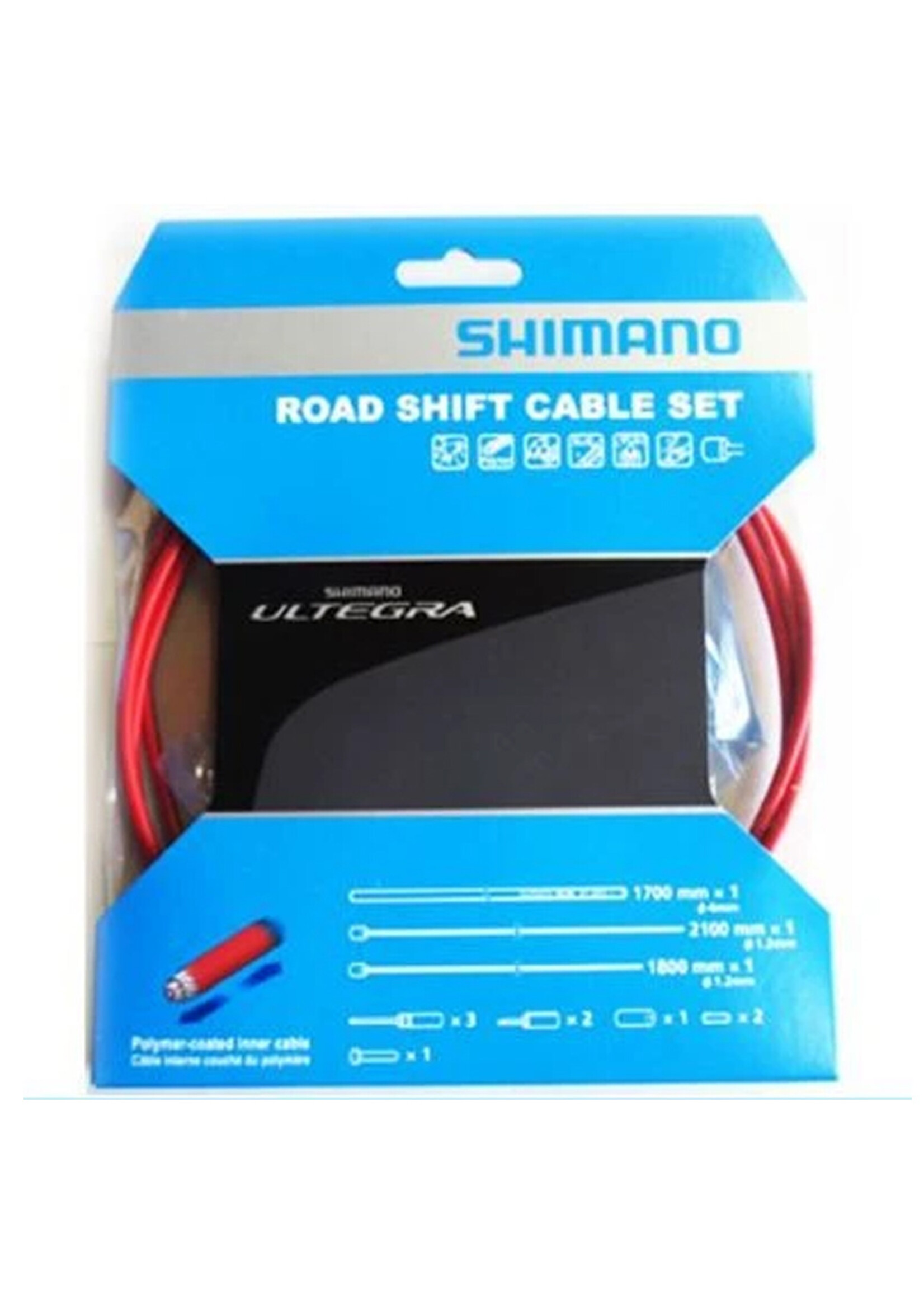 Shimano JUEGO CABLES POLIMERO/FORROS RUTA ROJOS