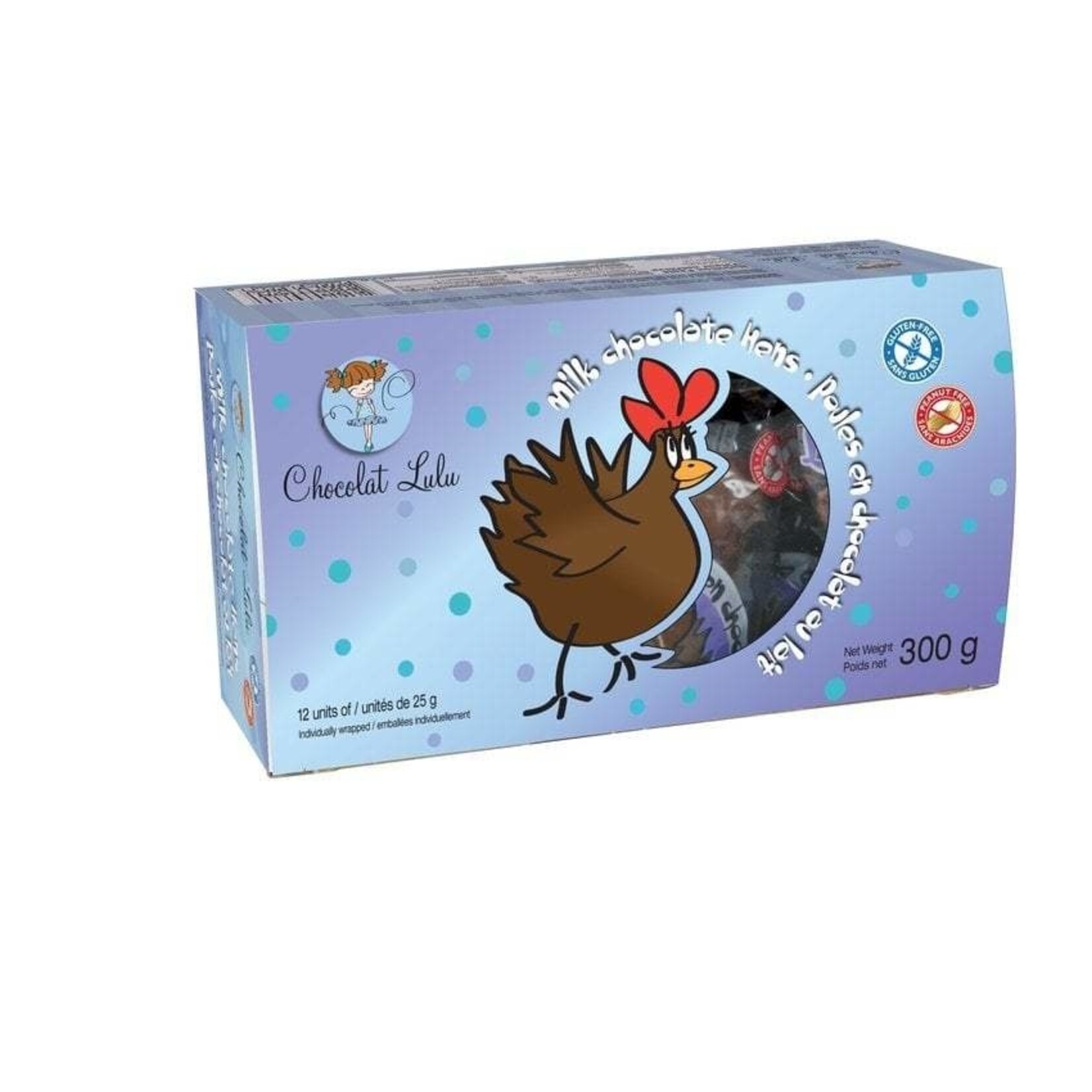 Chocolats Lulu Lulu Milk Chocolate Hens Box 12x25g