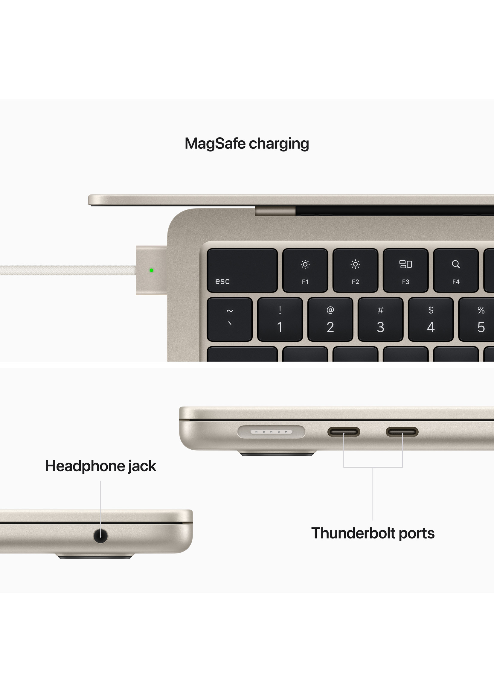 Apple 13-inch MacBook Air: Apple M2 chip with 8-core CPU and 10-core GPU,  512GB - Starlight