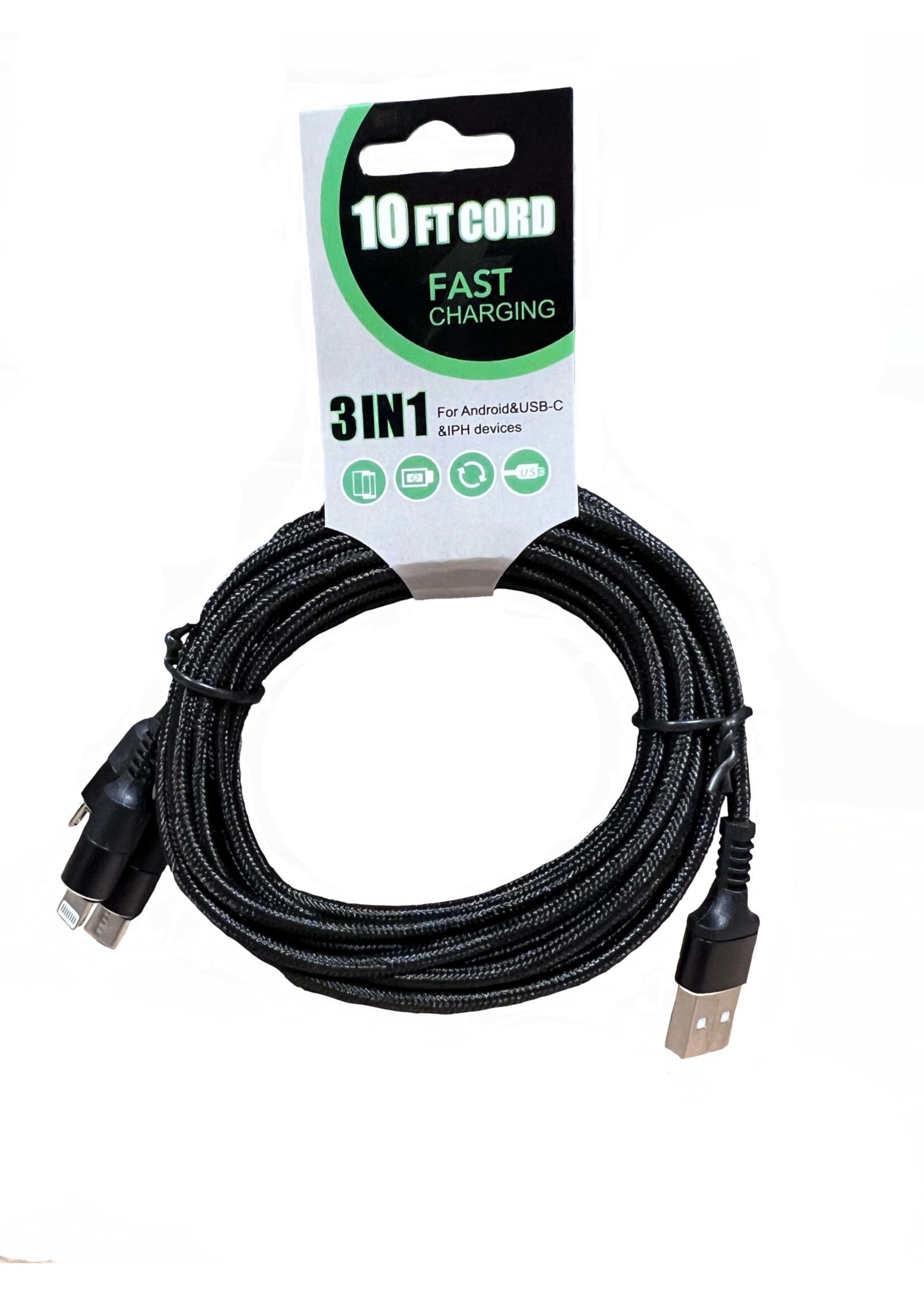Trendz 10ft 3in1 Quick Charging Cable