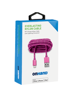 OnHand OnHand Charging Cable 5ft BP USB-A to Lightning Pink
