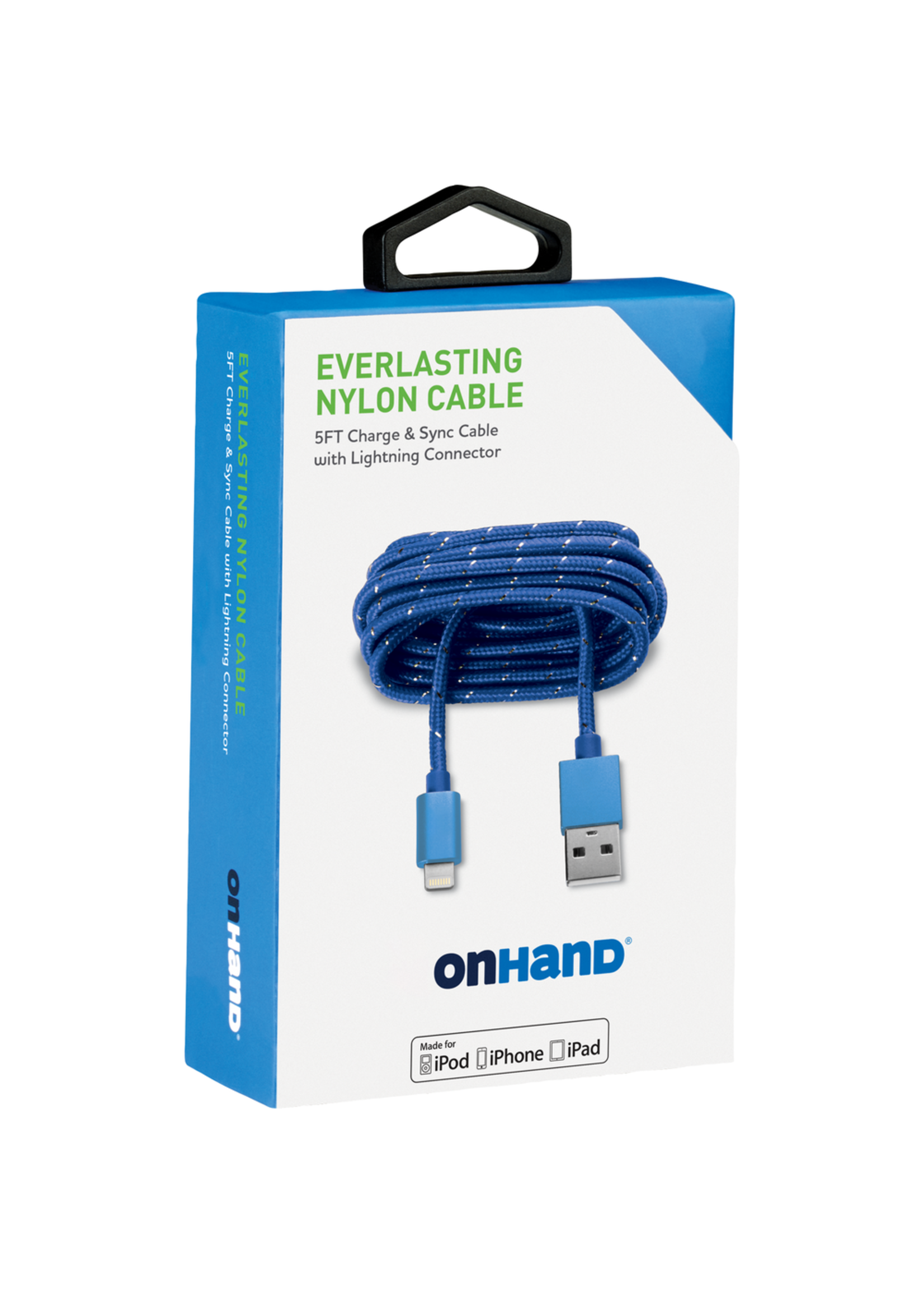 OnHand OnHand Charging Cable 5ft BP USB-A to Lightning Blue