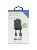 OnHand Onhand Charging Cable 10ft USB-A to Lightning Black