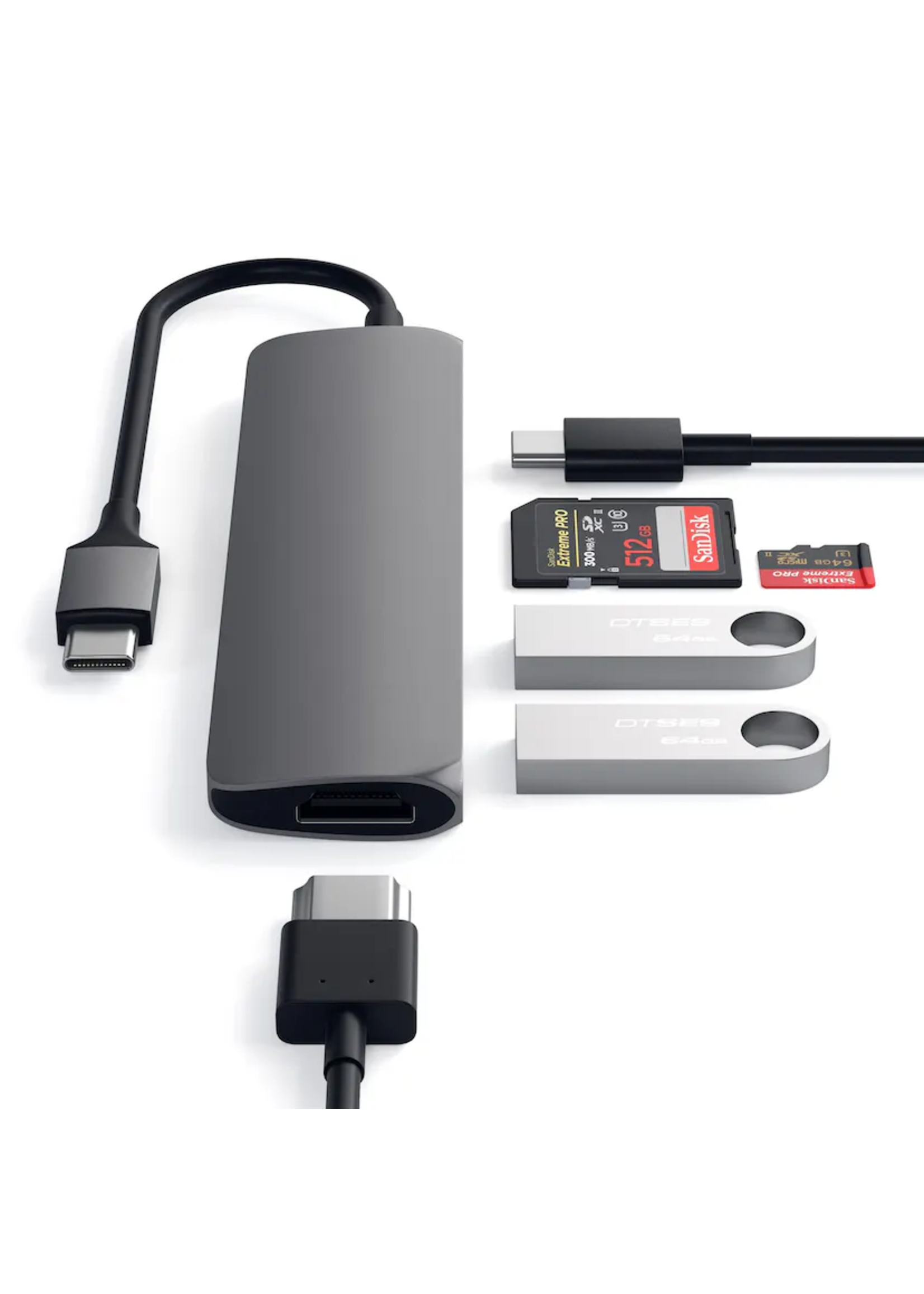 Satechi Satechi Slim Multiport V2 - Space Gray